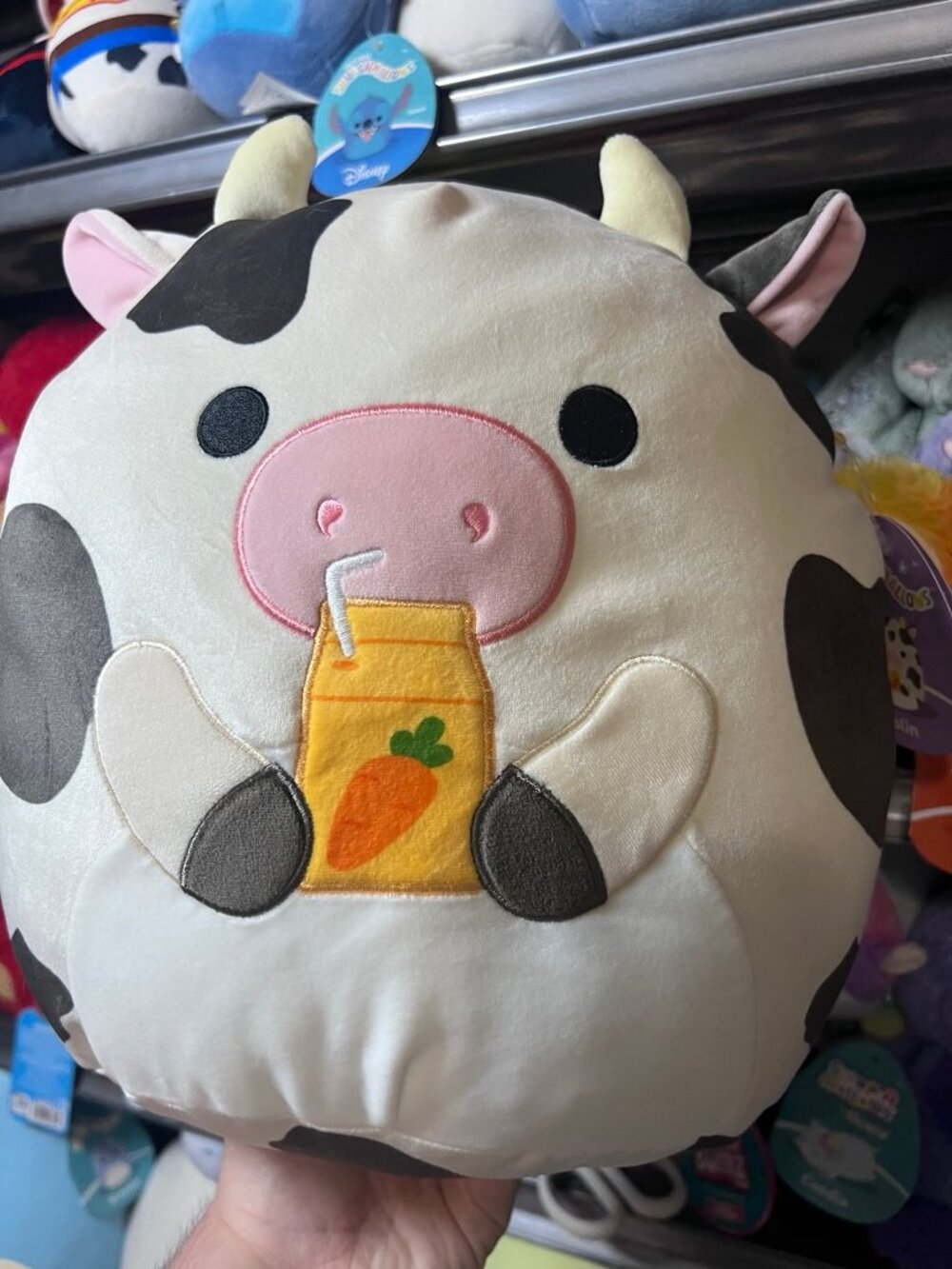 Colin Squishmallow Cow Plush with Carrot Juice 12" Easter Squishmallows
